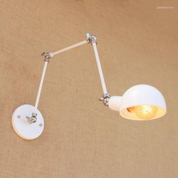 Wall Lamp White Loft Style Industrial Vintage Edison Wandlamp Luminaire Swing lange arm verlichtingsarmaturen Applique Murale LED