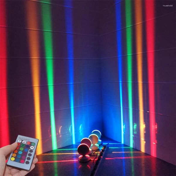 Applique murale lumière de rebord de fenêtre LED AC85-265V Projection 360 degrés rayon coloré couloir à distance pour El Bar