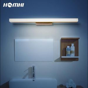 Lámpara de pared madera baño espejo espejos decorativos de la noche luces nocturnas banheiro applique led moderno vanidad aderezo Luz HOMHI