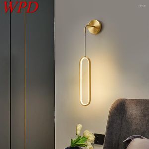 Applique WPD Contemporain Cuivre LED 3 Couleurs Intérieur Laiton Or Applique Éclairage Décor Moderne Maison Chambre