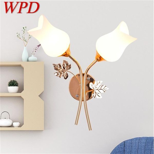 Applique murale WPD lampes contemporaines créatives LED appliques lumières forme de fleur intérieure pour la chambre à coucher