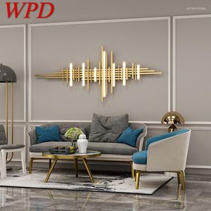 Applique murale WPD moderne or photo luminaire lumières LED créatif rectangulaire fond applique décor pour salon chambre