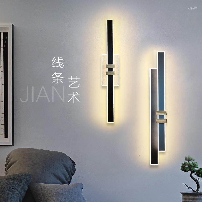 Duvar lambası Zhongshan Lambalar 2023 Yatak Odası Başucu Minimalist Şerit LED Koridor Işık Oturma Odası