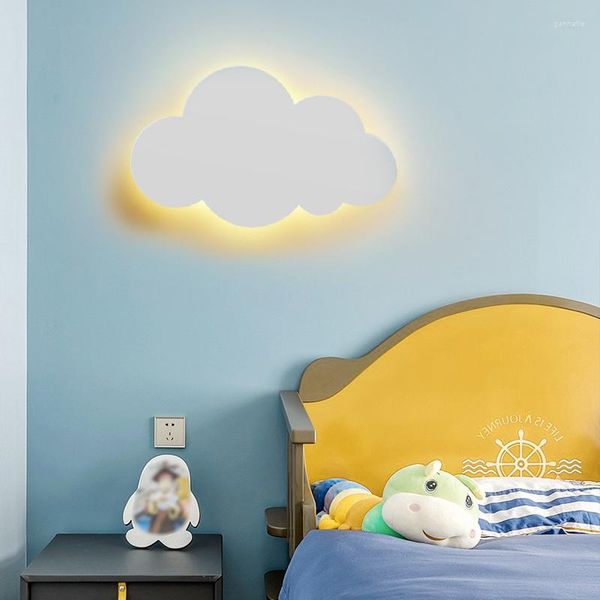 Lámpara de pared ZK50 Nube Minimalista Mesita de noche Moderna Simple LED Sala de estar Fondo Decorativo para niños