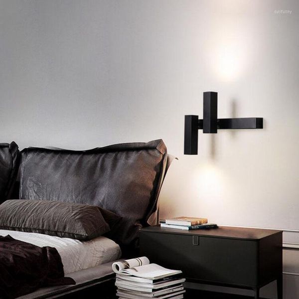 Lámparas de pared Lámpara LED de 10W Luz de lectura para dormitorio El Cabecero Noche Libro Rotación Mesita de noche con punto