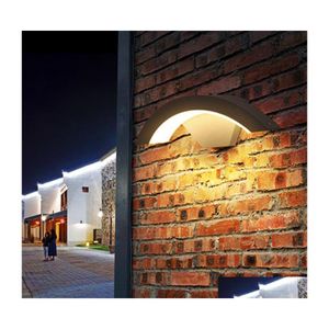 Lampes murales 12W 15W 18W Lampe murale extérieure en aluminium Capteur de mouvement LED étanche Ip65 Clôture de jardin Porche Lumière blanche chaude Drop Livrer Dhqj9