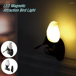 Wandlampen 1 st Creatieve vogelvormige LED Night Light Motion Sensor USB -laadlamp voor kinderkamerbedden