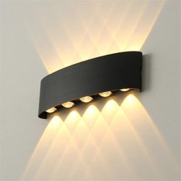 Wandlampen 2/4/6/8/12W IP65 Waterdichte LED-lamp AC86-265 Aluminium Buiten Trap Hek Balkon Corridor Pora Lichten SCONCES