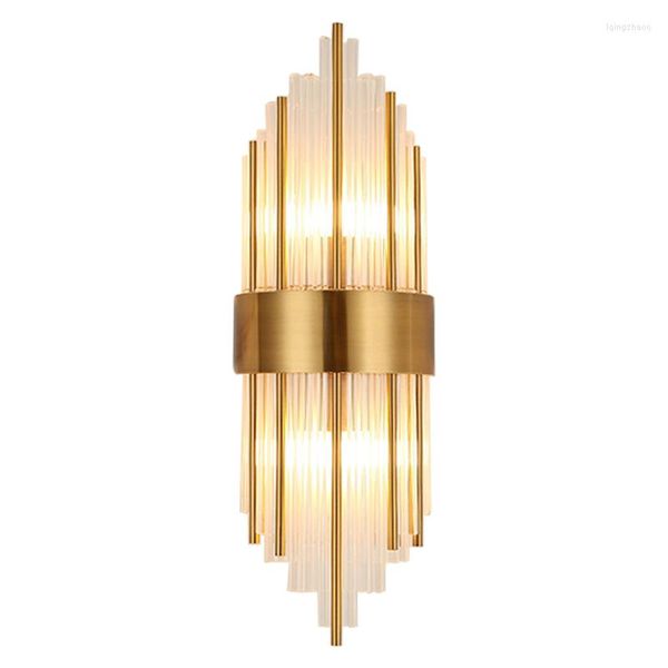 Lámparas de pared 2022 Diseño Lámpara de luz de cristal de lujo Lustre Aplique de oro Accesorio Arte moderno Hogar E14 LED 100-240V