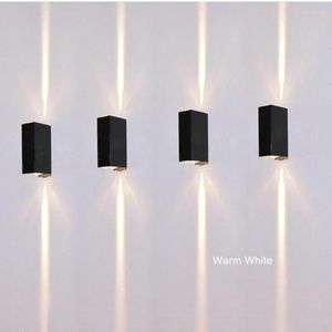 Wandlampen 2 stks Waterpoof Morden Indooroutdoor Lighting 6W 2x3W LED UPDOWN Warm Cool White Light AC85-265V OnDenn