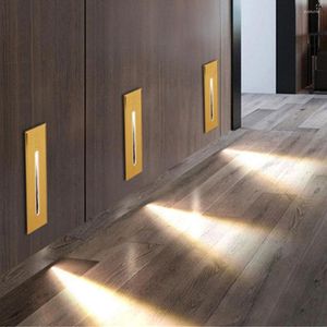 Lámparas de pared 3W impermeable empotrable Led escalera luz AC85-265V interior IP20 exterior IP65 esquina paso escalera pasillo escalera lámpara