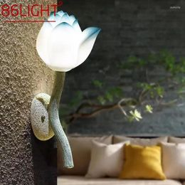 Lámparas de pared 86light Lámpara de estilo chino Arte Lotus Sala de estar creativa Corredor de té Corredor Corativo Luz Corativa