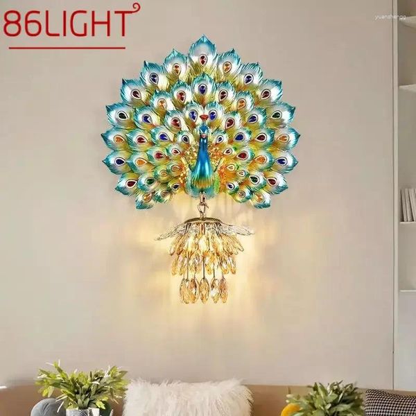 Lampes murales 86 Light Lampe de paon contemporaine personnalisée et créative Chambre de chambre à coucher