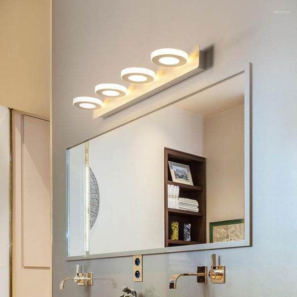 Lámparas de pared AC85-265V Luz de espejo LED Lámpara de baño moderna Círculo Cuadrado Acrílico 2 cabezas 3 cabezas 4 cabezas Accesorios de iluminación interior