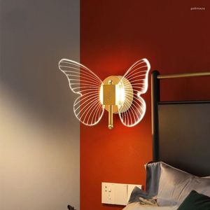 Lampes murales en acrylique LED Butterfly lampe maison salon arrière