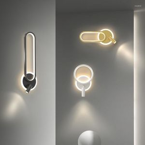 Wandlampen alle koperen slaapkamer bedlamp eenvoudig minimalistisch licht luxe woonkamer trap creatief met spotlight