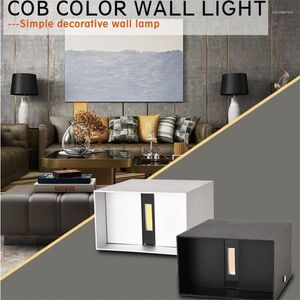 Lampes murales en aluminium COB 12W intérieur simple lumière LED avec verre trempé lueur vers le haut et vers le bas AC85-265V