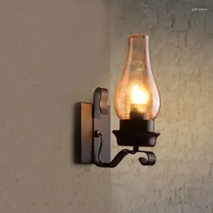 Muurlampen Amerikaans land retro industriële stijl kandelaar led lamp slaapkamer bedkamer bedreiging creatieve persoonlijkheid balkon corridor gangpad