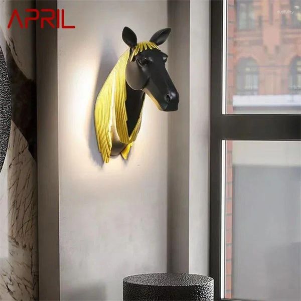 Lampes murales avril la lampe à chevaux contemporaine personnalisée et créative salon chambre couloir couloir de décoration de décoration