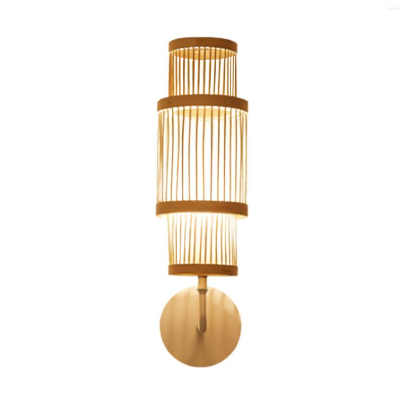 Lámparas de pared Lámpara de bambú Vintage de la granja para la decoración interior del dormitorio de la sala de té