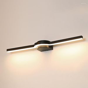 Lámparas de pared Luz de espejo de baño Lámpara LED 9W 13W 17W Accesorios impermeables blancos y negros para el baño del dormitorio