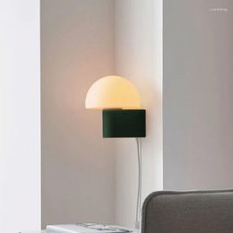 Wandlampen Slaapkamer Bedlampje Nordic Modern Minimalistisch Paddestoel Glazen Trap Gang Woonkamer TV Achtergrond