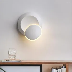 Wandlampen Nachtkastje Eclipse Lamp 360 Roterend Zwart Wit Decoratief Led-spiegellicht Woonkamer Binnenverlichting