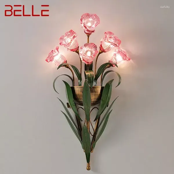 Lampes murales Belle American Style Countryside lampe pastorale pastorale LED créatif Creative Fleur salon Corridor Corridor Home Decoration