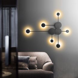 Appliques murales noir/or/blanc lampe à LED pour salon chambre chevet décoration nordique Designer couloir El lumières