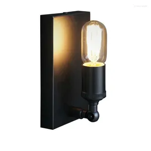 Lampes murales Applique noire Dortoir Décor Smart Lit Longue Appliques LED Applique Antique Poulie en bois Lampe à bougie