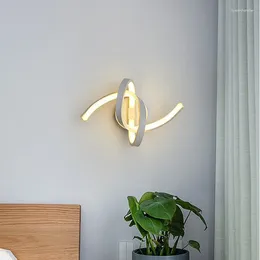 Lámparas de pared Aplique negro Estilo moderno Lámpara hexagonal LED Decoración de dormitorio Luces de litera Luminaria Apliques Inteligentes