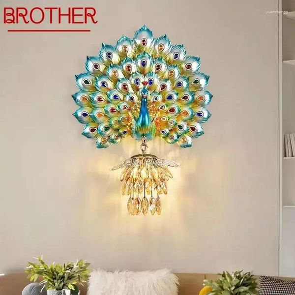 Lampes murales frère lampe de paon contemporaine personnalisée et créative salon couloir couloir de décoration