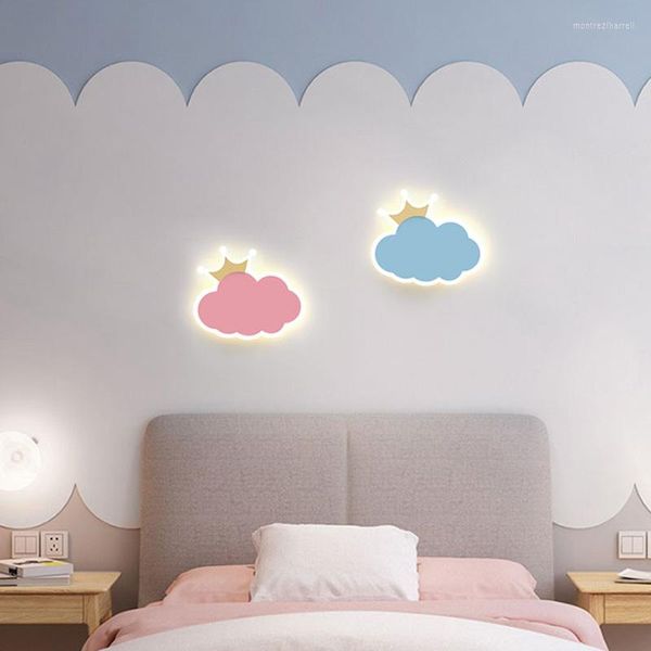 Lampes murales dessin animé chambre d'enfants lampe de chevet nuage ballon fusée Simple lumière luxe bébé éclairage lumières