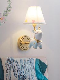 Lampes murales chambre d'enfants chevet cuivre chambre lumières créatif dessin animé américain Simple nordique garçons et filles cerf