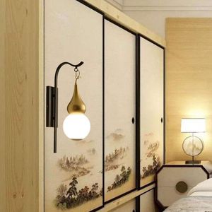 Lampes murales Style chinois Simple personnalisé gourde salon chambre chevet couloir Art fond lampe décorative