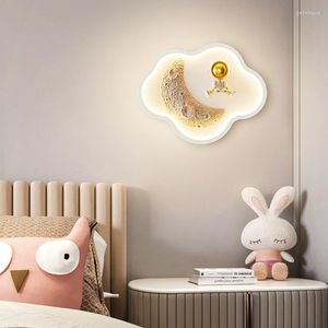 Lampes murales nuage astronaute 3D lune lampe de chambre d'enfants moderne romantique petite fille garçon chambre bébé lampes de chevet