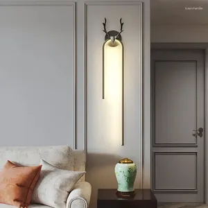 Wandlampen Koperen schanslicht LED 3 kleuren Elegant creatief decor voor thuis Live kamerverlichting Modern interieur Messing lamp