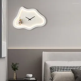 Lampes murales créatives en forme de nuage LED pour chambre à coucher, foyer, salle à manger, chambre d'enfant, bureau avec horloge, intensité variable