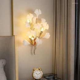 Wandlampen creatieve ginkgo bladlamp goud acryl lampenkap Noordse ontwerper woonkamer eetkamer dineren decor multi-vorm