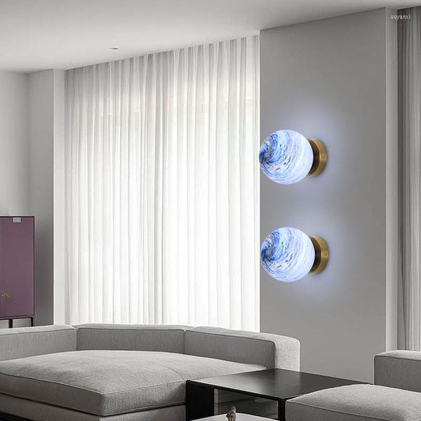 Lampes murales Creative LED moderne pour salon chambre lune ciel étoilé plafonniers escaliers allée boutique fond nuit