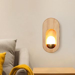 Lámparas de pared creativas de madera para el hogar Art Deco para dormitorio moderno Loft cama espejo luz Led Sconce baño tocador accesorio de iluminación