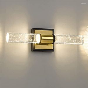 Lampes murales cristal bulle abat-jour LED moderne pour salon vestiaire chambre à côté décoration de la maison salle de bain lumières intérieures