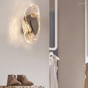 Appliques Lampe En Cristal LED Moderne En Verre Éclairage De Luxe Pour Chambre Salon Escalier Allée Couloir Lampe De Chevet Or Noir