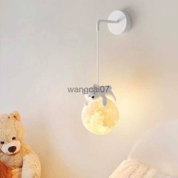 Lámparas de pared Luces de pared de la habitación de los niños lámparas de pared para niños Lámparas de conejo blancas Nórdicas Nordic Boy Girl Baby Room Lights HKD230814