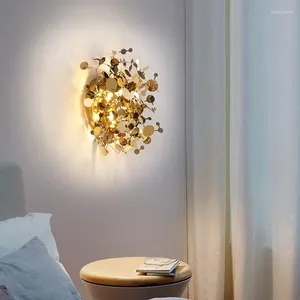 Lampes murales Décor LED Lampe en acier inoxydable Or Chrome Métal Source Moderne Chambre Chevet Éclairage Intérieur