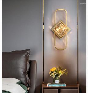Lampes murales d￩cora mode moderne k9 lampe cristalline nordique am￩ricain simple salon r￩tro de chambre d￩corations de chevet