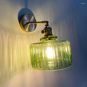 Appliques murales décoratives lampe nordique abat-jour en verre rotatif moderne en laiton chevet Led miroir luminaire pour couloir intérieur chambre