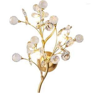 Wandlampen Dropshiping Gouden Lamp Crystal Ball LED Aplique Pared Nordic Art Woonkamer Slaapkamer Gangpad Balkon Bed Naast