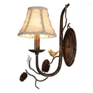 Wandlampen E14 Socket Country Retro Lamp Persoonlijkheid Decoratie SCONCE Licht voor Restaurant Cafe Club Bar Lobby Pinecone Bird