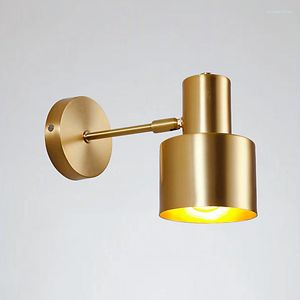 Lámparas de pared E27 Luz de latón 110V 220V Simple LED Sconce Accesorio D100mm Lámpara de cobre Decoración del hogar Iluminación de espejo de baño